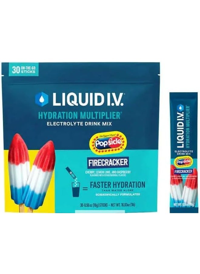 Liquid I.V. Hydration Multiplier Popsicle Firecracker - 30 Sticks